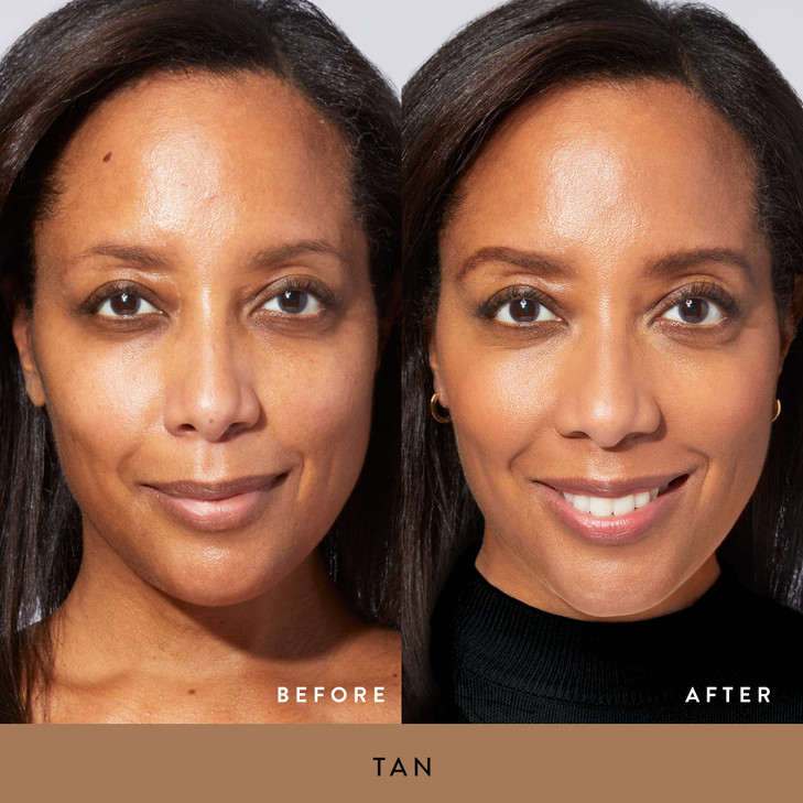 LAURA GELLER NEW YORK Everyday Routine Kit Baked BalanceNBrighten Color Correcting Powder Foundation Tan Retractable Ang