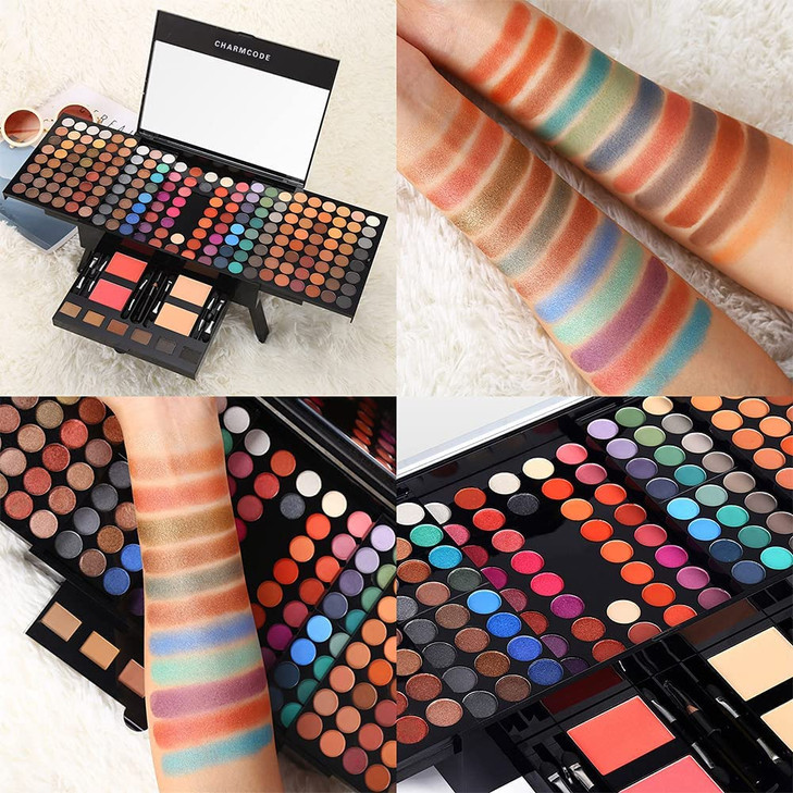 CHARMCODE 190 Colors Cosmetic Make up Palette Set Kit Combination with Eyeshadow Facial Blusher Eyebrow Powder Face Conc