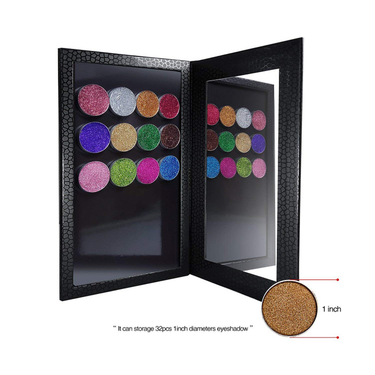 Allwon Magnetic Palette Empty Eyeshadow Makeup Palette with Shatterproof Mirror for Eyeshadow Lipstick Blush Powder Blac