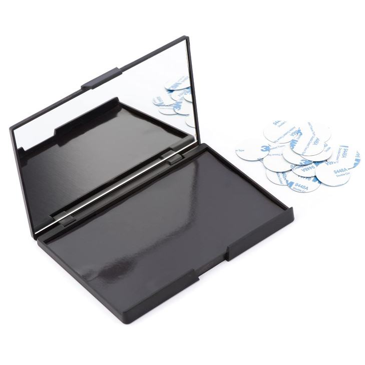 Allwon Empty Magnetic Plastic Eyeshadow Makeup Palette with 15Pcs Adhesive Empty Palette Metal Stickers for Eyeshadow Li