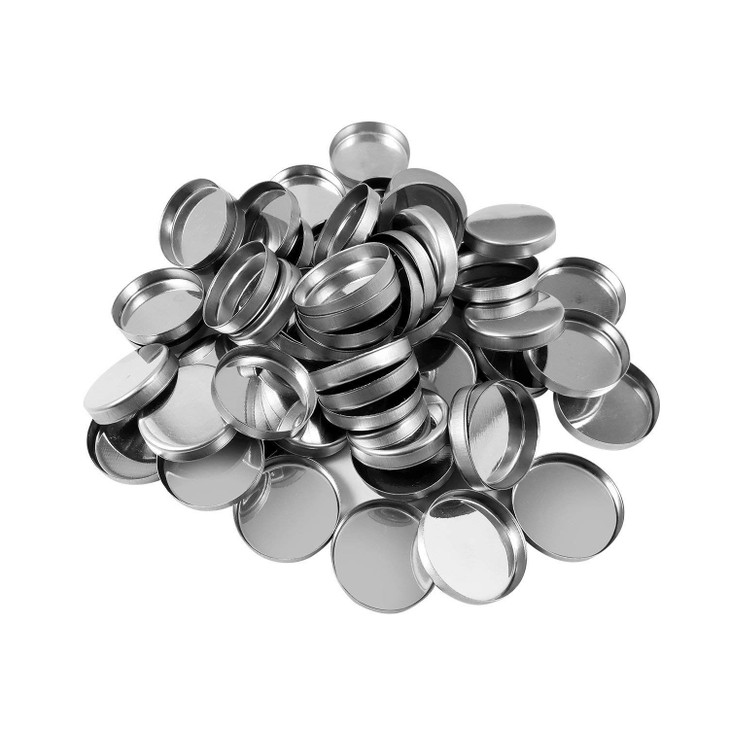 Allwon 56 Pack Empty Round Metal Pans Size 26mm for Eyeshadow Palette Magnetic Makeup Palette Height 35 mm