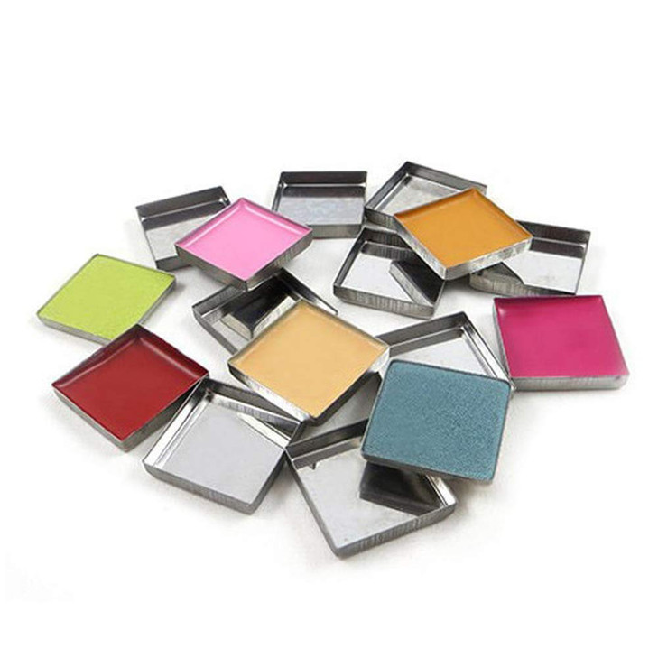30 Pieces Empty Square Metal Tin Palette Pans Empty Square Metal Pans Cosmetic Eyeshadow Pans for Eyeshadow Palette Magn