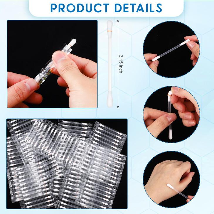 Hoolerry 200 Pcs Piercing Aftercare Swabs Disposable Individually Packaged Saline Solution Swabs for Hole Cleaner Keloid