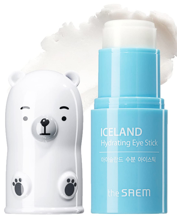 THESAEM Iceland Hydrating Eye Stick 024oz Cooling Balm for Dark Circles and Puffiness Under Eye Treatment Reduce Wrinkle