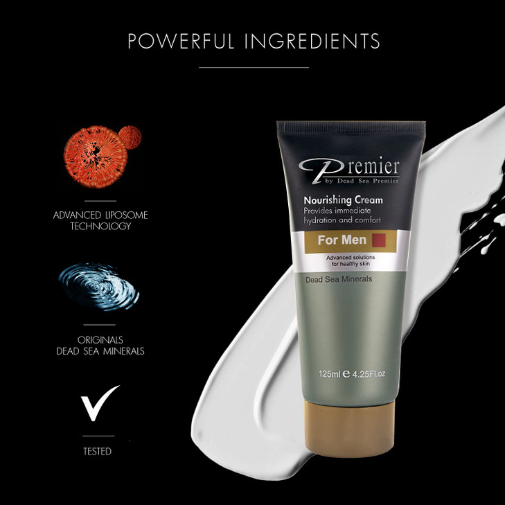 Premier Dead Sea Nourishing Cream for Men Light and gentle face Moisturizer Classic collection Anti aging face cream Wri