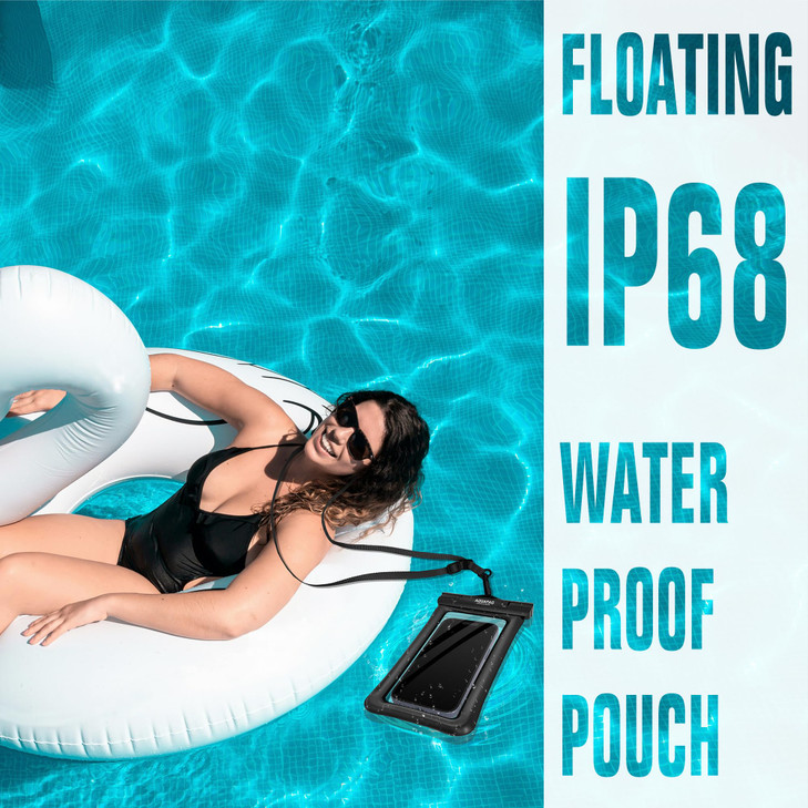 NEPHI IPX8 Floating Waterproof Phone Pouch 2 Pack-Up to 8.0"?Floating Phone Case for iPhone Andriod, Dry Bags for Vacation Beach Pool Kayak Cruise Tr