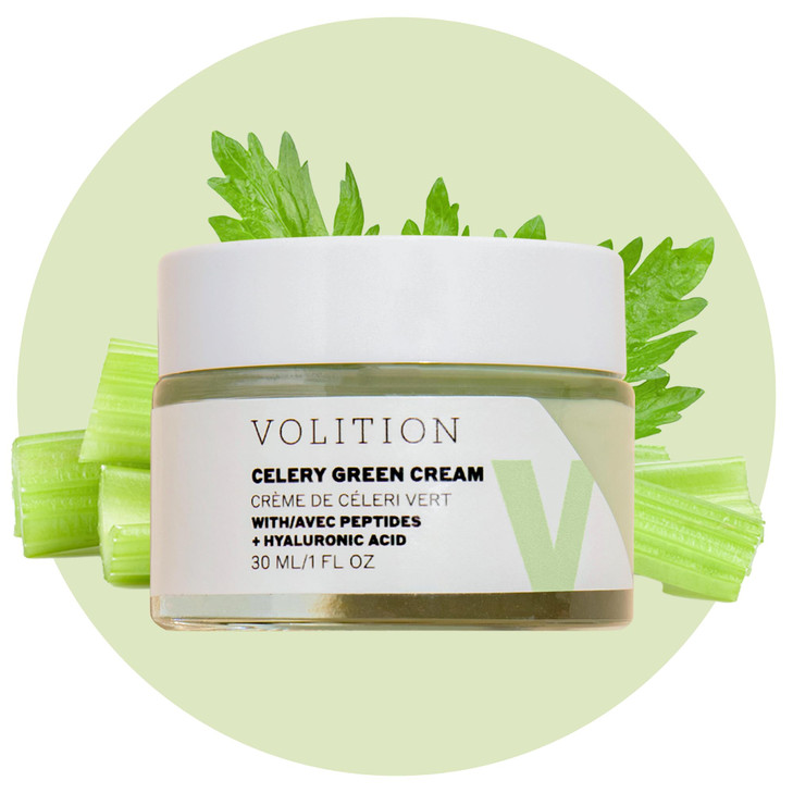 Volition Beauty Celery Green Cream with Hyaluronic Acid Peptides Purifies Minimizes Pores and Controls Oil 1oz