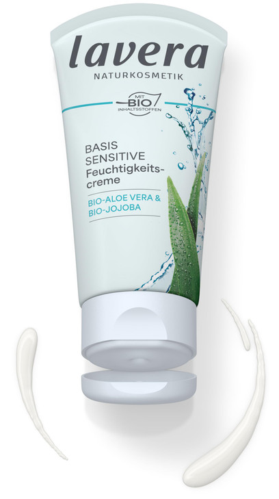 lavera Basis Sensitive Moisturizing Cream Organic Vegan Face Moisturizer with Aloe Vera Shea Butter Natural Skin Care fo
