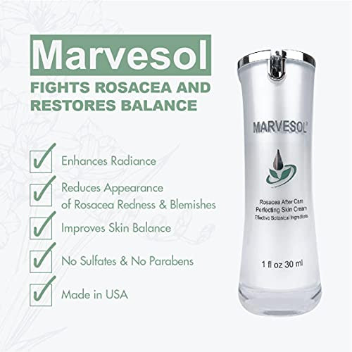 Marvesol Rosacea Cream Lotion Serum for Face Skin Soothes Reduces Rosacea Redness Acne Blemishes Enhances Radiance Provi