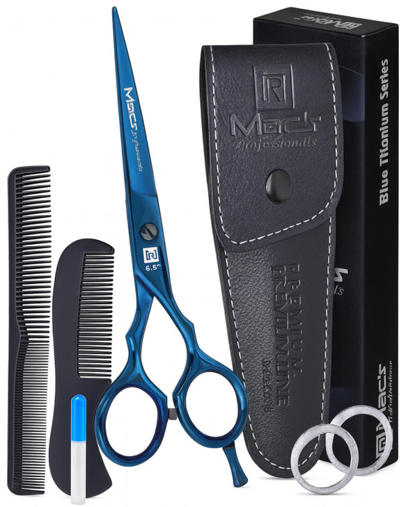 Professional Hair Cutting Scissors 55 Razor Edge Japanese Stainless Steel Barber Scissors Hair Scissor with 2 Combs Scis