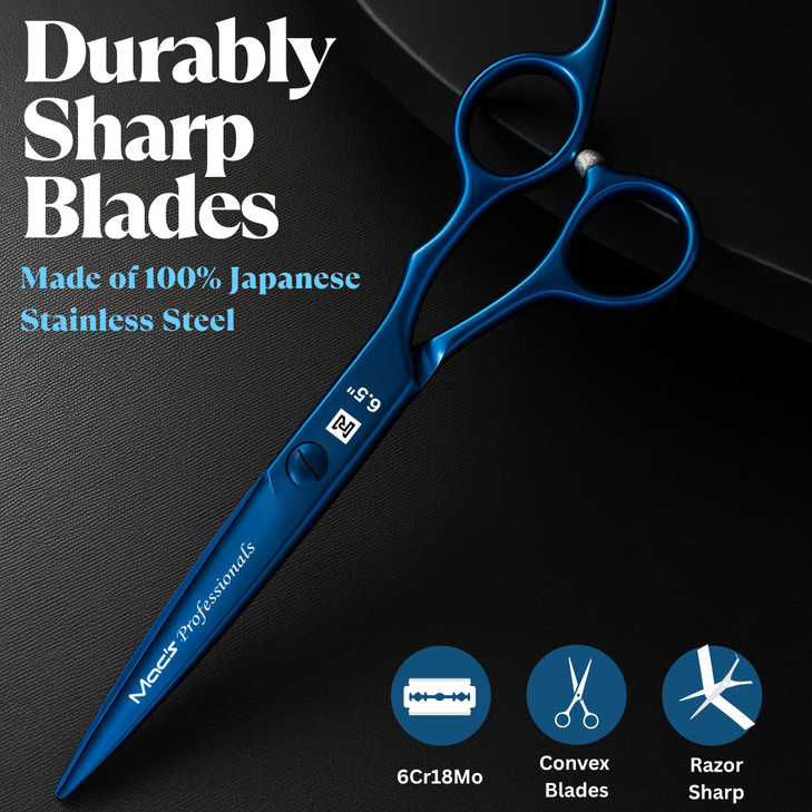 Professional Hair Cutting Scissors 55 Razor Edge Japanese Stainless Steel Barber Scissors Hair Scissor with 2 Combs Scis