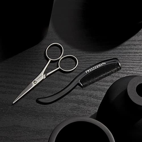Tweezerman GEAR Moustache Scissors and Comb Black