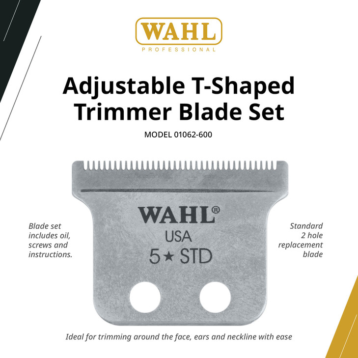 Wahl Professional Adjustable TShaped Trimmer Blade Precision Replacement Blade for Detailer and Hero Trimmers
