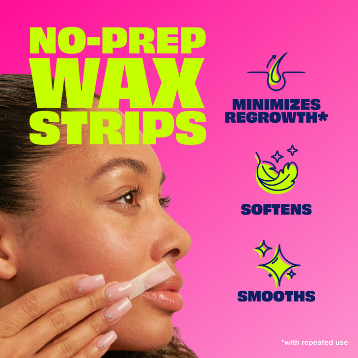 Nair Hair Remover Wax Ready Strips Face and Bikini Hair Removal Wax Strips Orchid and Cherry Blossom Extracts Dermatolog