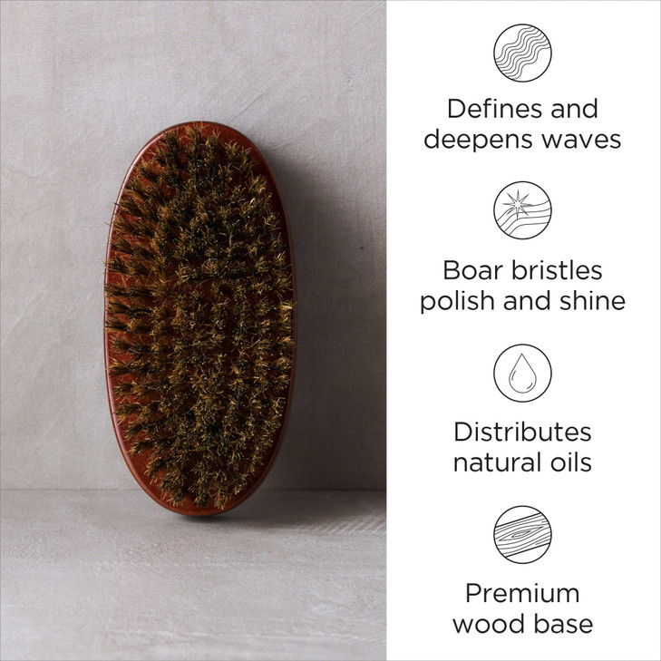 Diane Premium 100 Boar Bristle Military Wave Hair Brush for Men Medium Firm Bristles for Thick Curly or Coarse Hair Use
