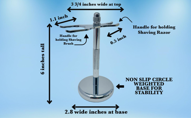 GBS Chrome Brush and Razor Stand Textured Chrome Shaving Stand Stylish and Unbreakable Stand Best for Your Bathroom Ever