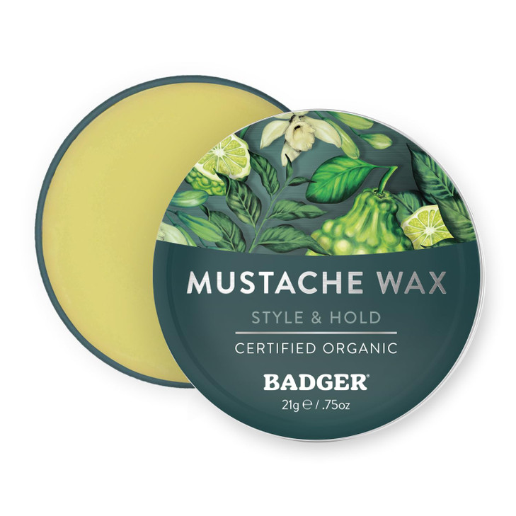 Badger Mustache Wax Medium Hold Light Masculine Scent Easy to Apply Certified Organic Versatile Moustache Beard Wax 75 o
