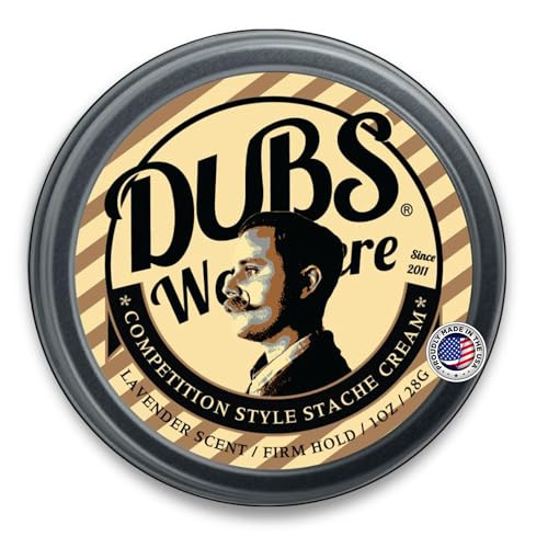 Dubs Was Here Mustache Wax Strong Hold Competition Style Firm Stache Wax NonGreasy Grooming Gift for Men Natural Lavende
