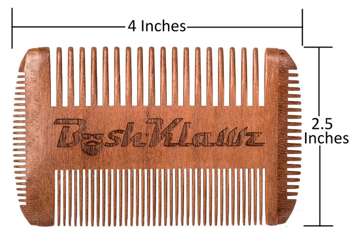 4Klawz Beard Comb Pocket Comb for Mens Hair Beard Mustache and Sideburns with 4 Sides of Wide Fine Teeth Best Bearded Ma