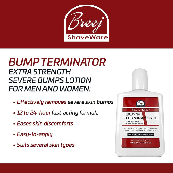 BUMP TERMINATOR Extra Strength Severe Bumps Lotion by Breej 68 fl oz 200 ml