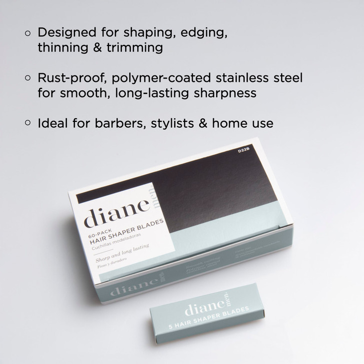 Diane Hair Shaper Razor Blades Polymer Coated Stainless Steel Material Precise Shaping Trimming and Cutting Razor Refill
