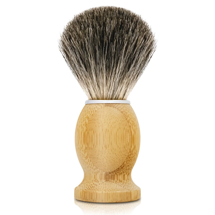 KIKC Hand Crafted Pure Badger Shaving Brush for Wet Shave Comfortable Bamboo Handle Soft Bristle Best Gift for Bearded M