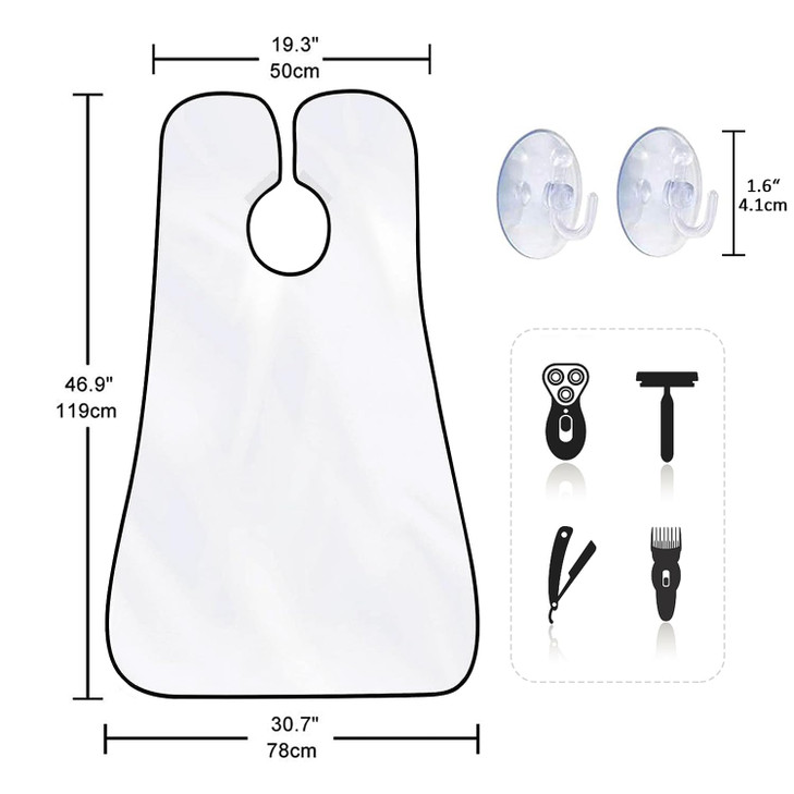 Beard Bib Apron for Men Valentines Day Gift Beard Trimming Catcher Bib for Shaving Hair Clippings Waterproof NonStick Ha