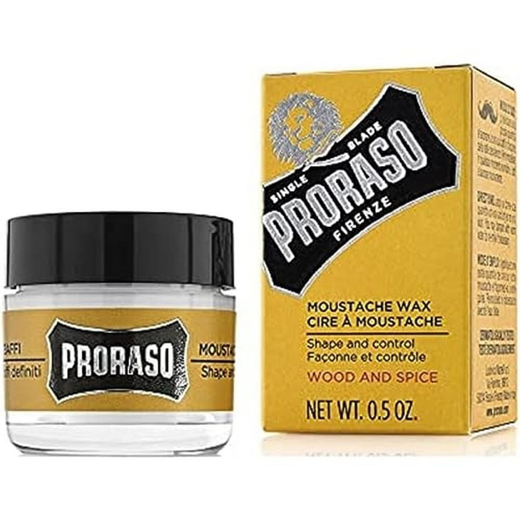Proraso Medium Hold Moustache Wax Natural Finish Beard Moustache Styling Wax Creamtowax Formula 05oz