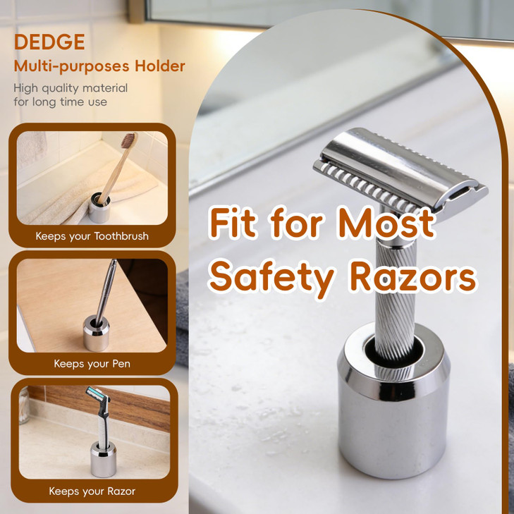 DEDGE Safety Razor Alloy StandRazor Holder StandDouble Edge Safety Razor StandShaver Holder For Bathroom AccessoryOpenin
