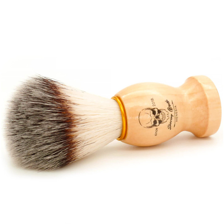 Menesia Shaving Brush for Men Wood handle Shave BrushMens Shaving Cream Soap Brush skull
