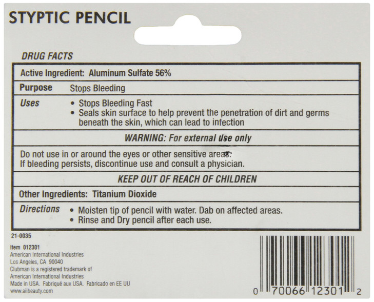 Woltra Styptic Pencil Small 025 Ounce