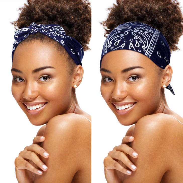 WILLBOND 6 Pieces Wide Headbands for Women Adjustable Bandana Headband Tie Knotted African Hairband Yoga Elastic Non Sli