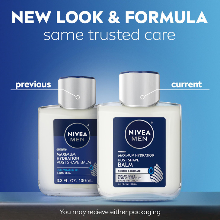 NIVEA MEN Maximum Hydration Post Shave Balm With Provitamin B5 and Aloe Vera Proves 3X Hydration Effect 33 Fl Oz Bottle