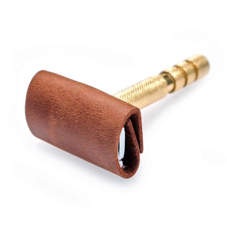 MAKYN Safety Razor Head Protecting Leather Cover Genuine Cowhide Leather Double Edge Safety Razor Case Accessories for T