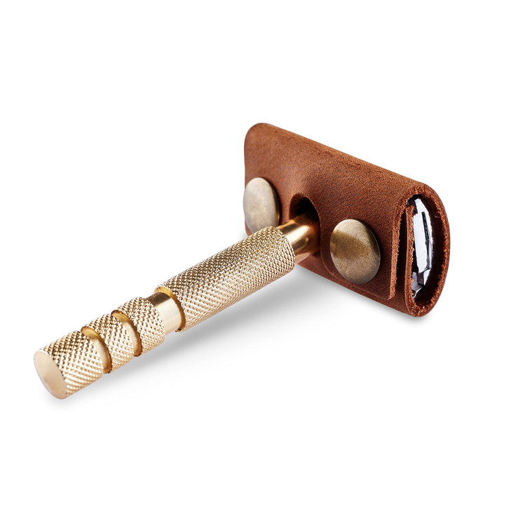 MAKYN Safety Razor Head Protecting Leather Cover Genuine Cowhide Leather Double Edge Safety Razor Case Accessories for T