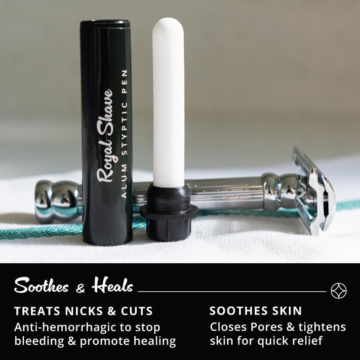 ROYAL SHAVE Alum Styptic Pen Styptic Alum Stick for Post Shaving Irritation Heals Accidental Cuts 035 oz 1 PACK