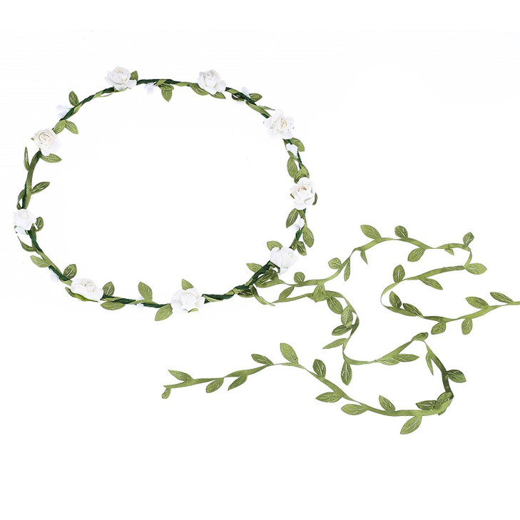 AWAYTR Fashion for Bohemian Style Wedding Flower girl Headdress Floral Flower Garland Headwear Headbands White