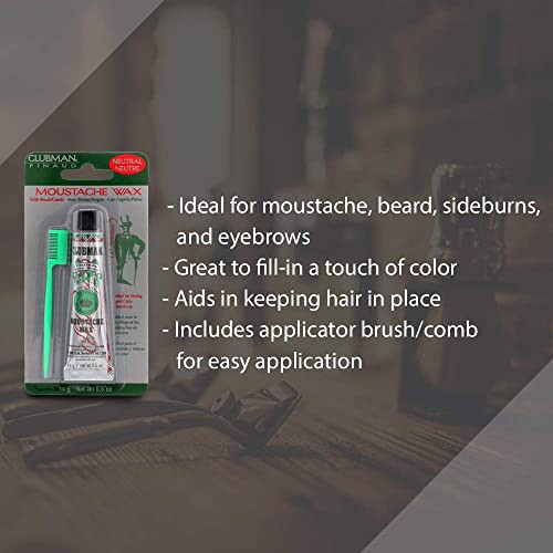 Clubman Moustache Wax Neutral 050 oz Pack of 4