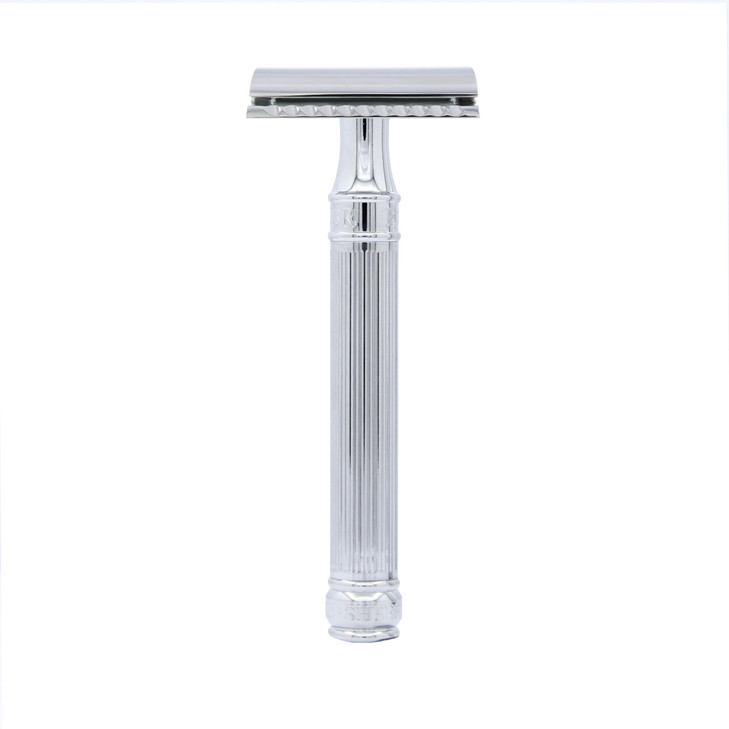 Edwin Jagger Chrome Lined Double Edge Razor Long Handle