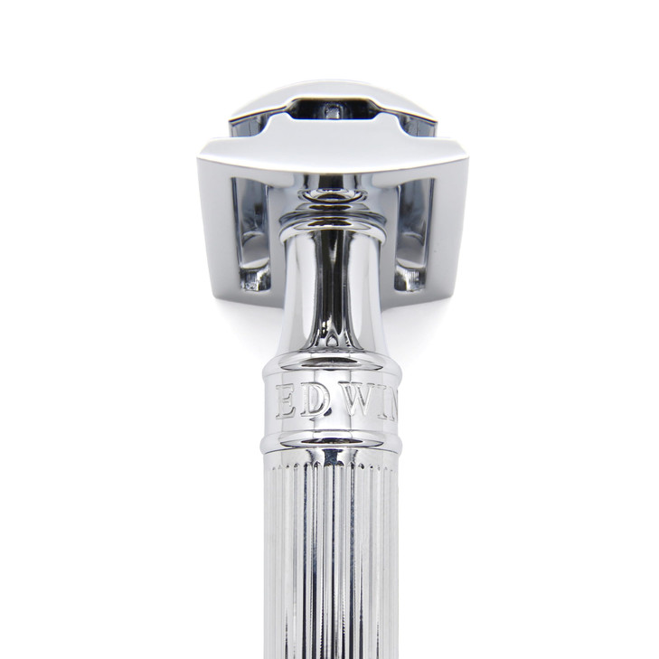 Edwin Jagger Chrome Lined Double Edge Razor Long Handle