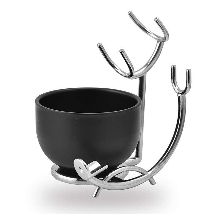 Deluxe Razor and Shaving Brush Stand with Bowl 2 Pcs Razor and Brush Holder Set for Shaving Brush and Straight Razors Ba