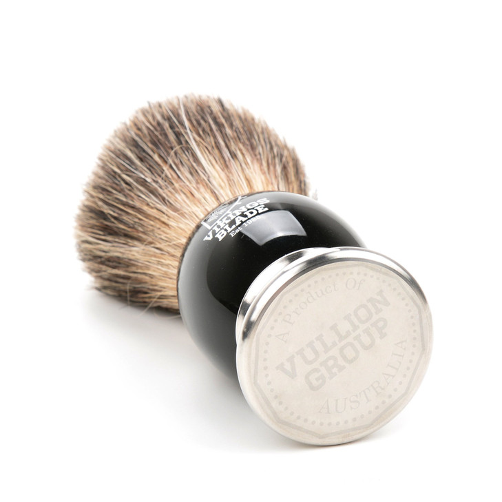 Luxury Shaving Brush for Men by VIKINGS BLADE Ultra Heavy Acrylic 316L Steel Handle Super Strong Knot Backbone Minimal S