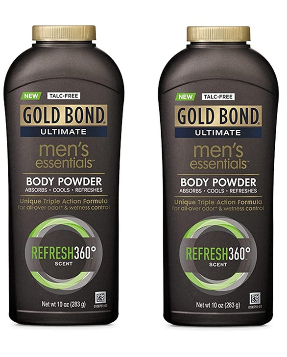 Gold Bond Ultimate Mens Essentials Body Powder 10 oz Pack of 2