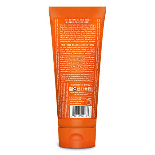 Dr Bronners Organic Shaving Soap Tea Tree 7 Ounce Certified Organic Sugar and Shikakai Powder Soothes and Moisturizes fo