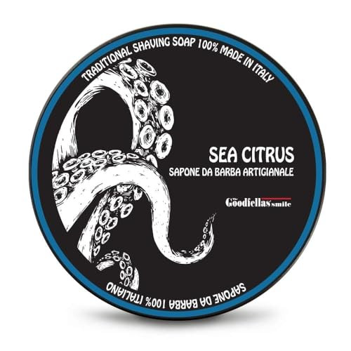 The Goodfellas Smile SEA CITRUS Sea Air Lemon Italian Shaving Soap Soft Lathering Soap Made in Italy for Use with Brush