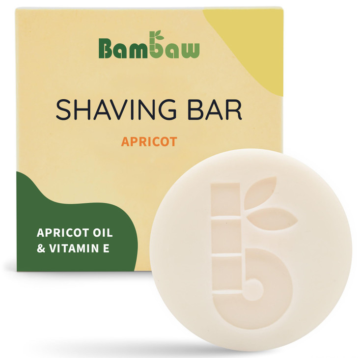 Bambaw Shaving Soap for Women 28 oz Apricot Oil Vitamin E Shave Soap Shaving Bar for all Skin Types Shaving for Women Ec