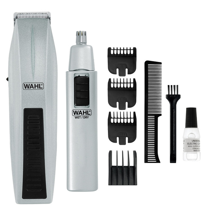 Wahl Beard Trimmer for Men Battery Operated Facial Hair Grooming Set for Mustaches Beard Neckline Light Detailing and Gr