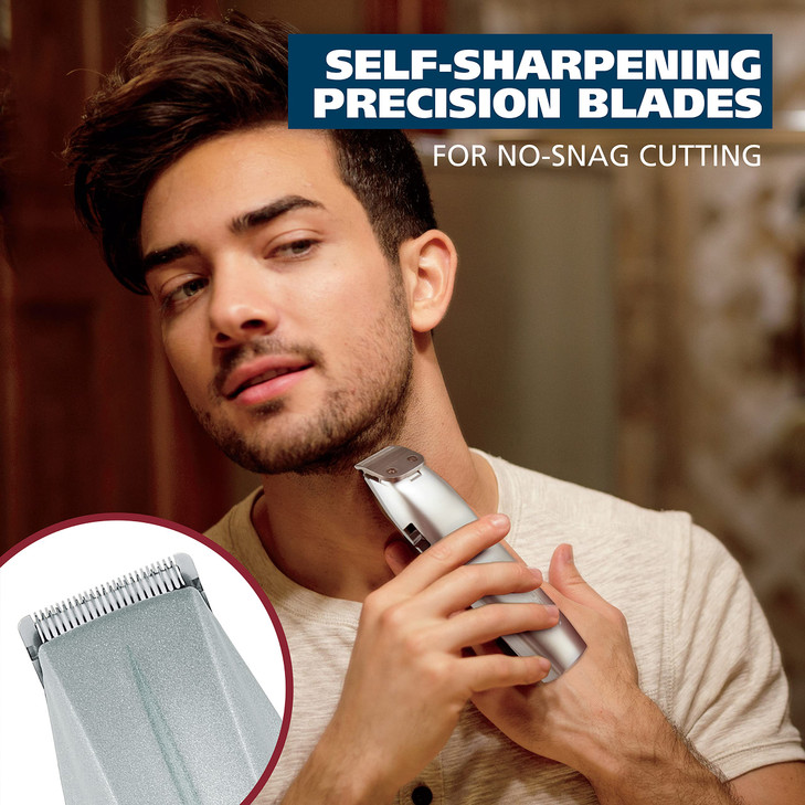 Wahl Beard Trimmer for Men Battery Operated Facial Hair Grooming Set for Mustaches Beard Neckline Light Detailing and Gr