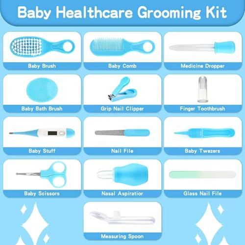 Baby Healthcare and Grooming Kit 21pcs Baby Electric Nail Trimmer Set Newborn Nursery Health Care Set for Newborn Infant