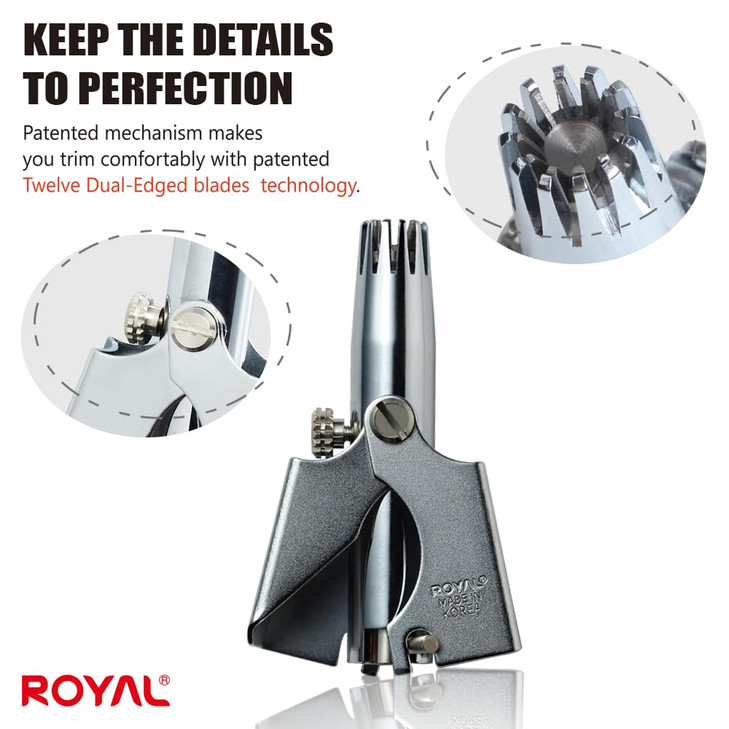 MADE IN KOREA ROYAL Gold Nose hair trimmer for men Golden Birdie Allergyfree Manual Batteryfree Waterproof Painless with
